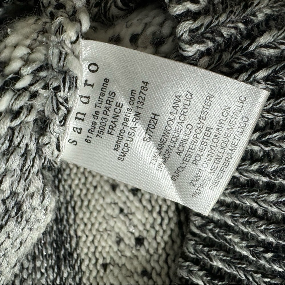 Sandro Paris Wool Blend Knit Sweater Jumper Size 2 US 6 - Picture 4 of 6
